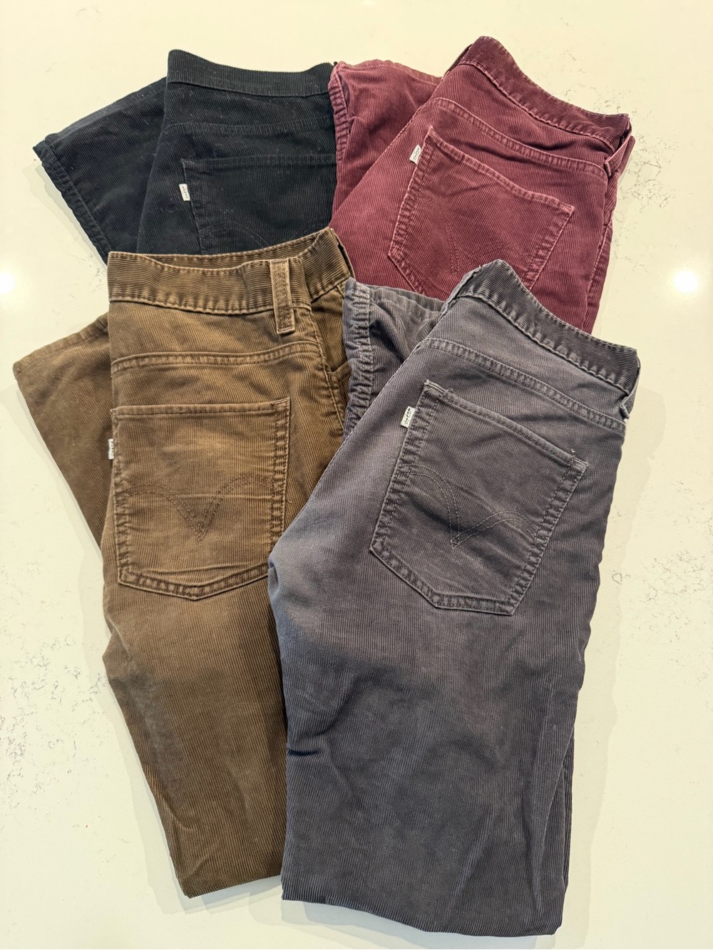 Levi’s 511 Men’s Corduroy Slim Jeans - Black, Burgundy, Brown, Gray